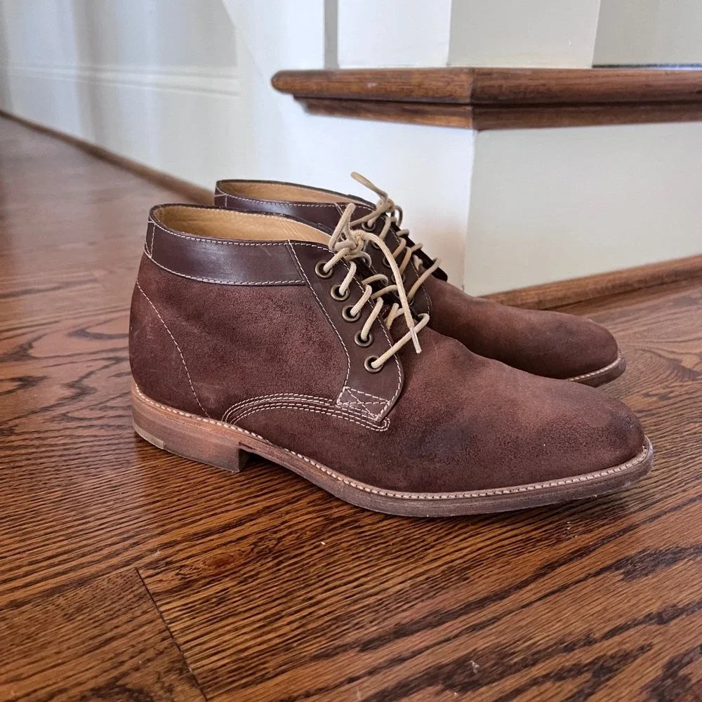 Charles Tyrwhitt Rye Brown Suede Leather Chukka Boots Made in England‎ Mens 7